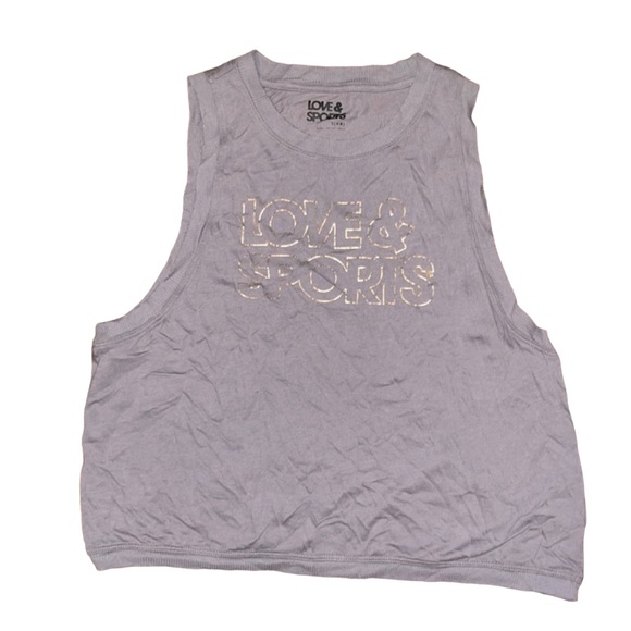 Women’s small gray love and sports muscle tee - Picture 1 of 7